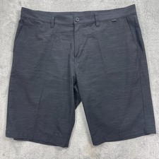 Travis Mathew Wanderlust Golf Shorts Mens 38 Black Stretch Logo Mid Rise Outdoor