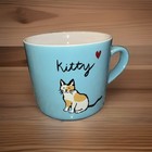 NEW Opal House Kitty Calico Cat Ceramic Coffee Mug Cup Blue Teal Stoneware — photo 8
