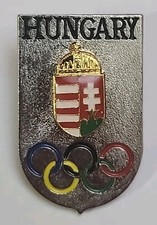VINTAGE 1984 HUNGARY COAT OF ARMS OLYMPIC PIN NICE!!
