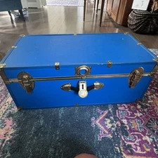Seward Steamer Trunk Blue Chest  12×16×30