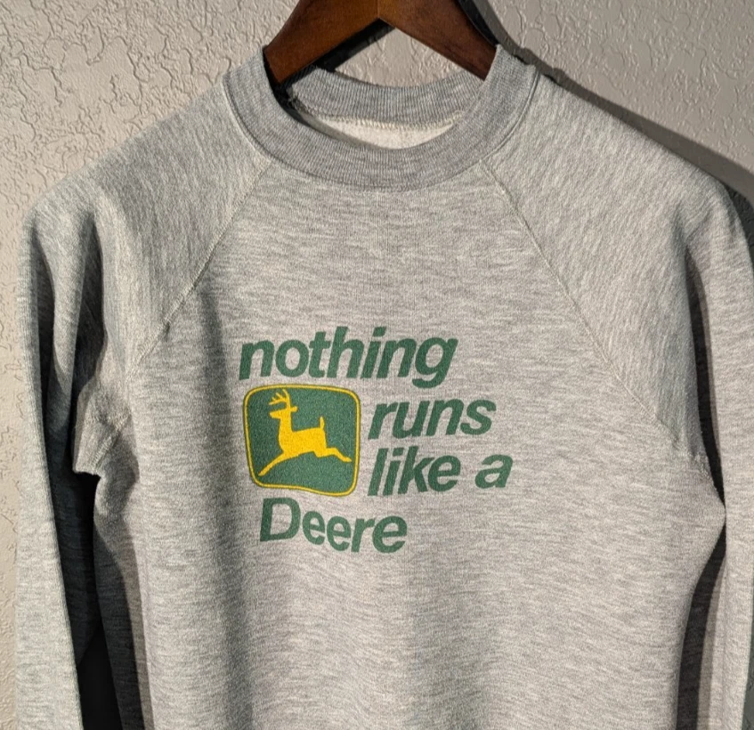 Sudadera vintage John Deere para hombre L Nothing Runs Like a Deere sudadera Foto 3 de 4