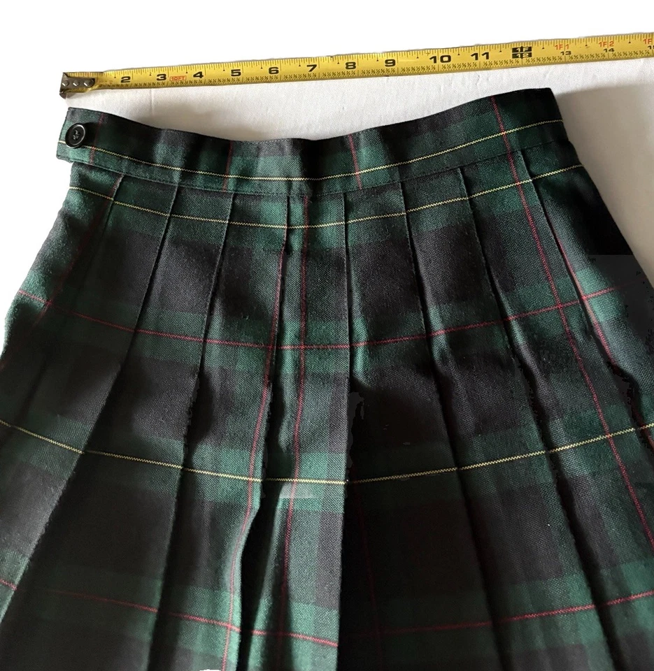 Falda Tenis American Apparel Verde Cuadros Clásica Hipster Talla XXS Y2K Academia Foto 3 de 4