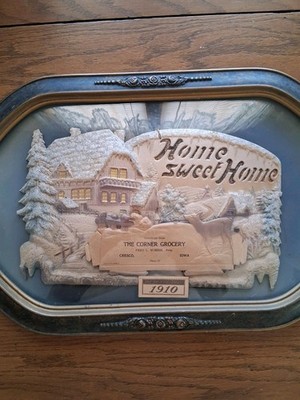 ANTIQUE 13'' CHRISTMAS SCENE GENERAL STORE ADVERTISEMENT CRESCO IOWA 1910 