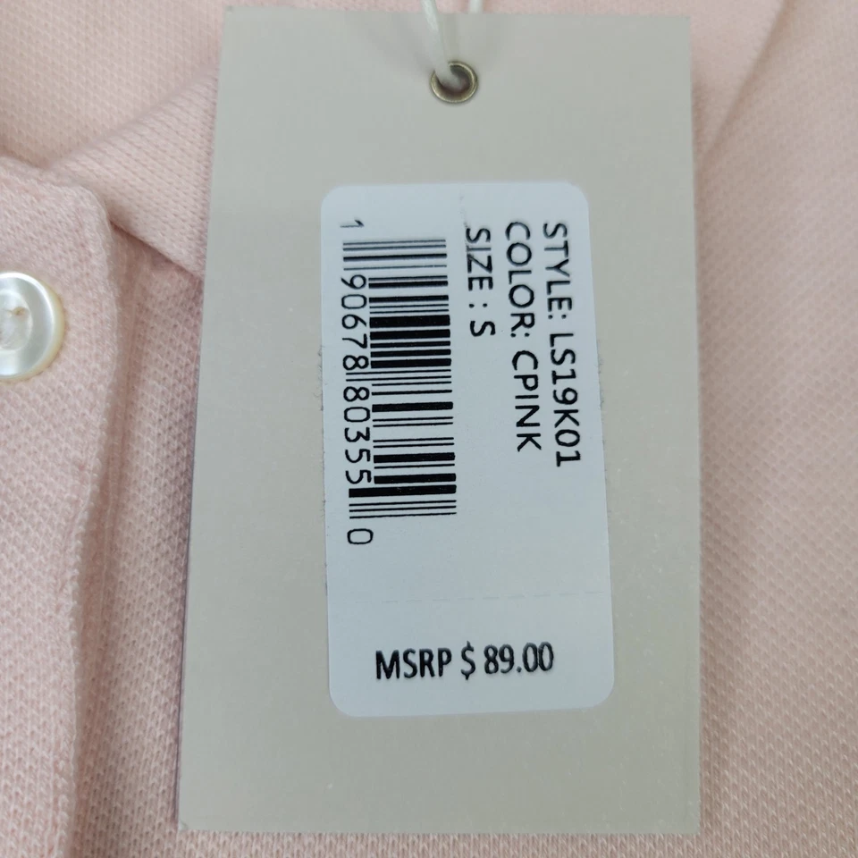 Polo de golf Peter Millar para mujer S rosa manga corta algodón Giza preppy NUEVO Foto 4 de 4