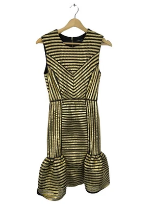 MAJE Robe de soirée Dames Robe T EU 36 doré-noir style décontracté - Photo 1/4