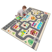 Kids Rug Play Mat for Toy Cars,City Life Road Traffic Educational Carpet,Have 