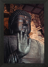 Statua Buddha gigante incorniciata poster arte da parete quadro stampa su tela