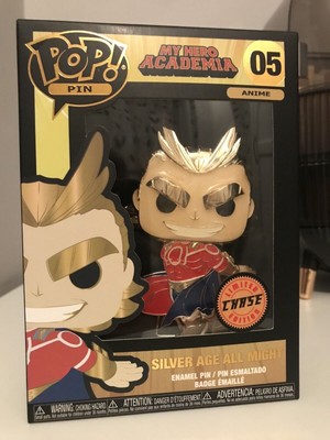SILVER AGE ALL MIGHT CHASE #05 MY HERO ACADEMIA EMAILLE FUNKO POP! PIN