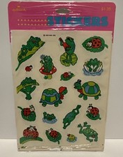 Vintage 1990 HALLMARK Stickers Frogs Turtles Ladybugs Fish 4 Sheets SEALED