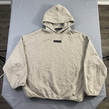 Fear of God Essentials Hoodie Modern Fit Mens Medium Dark Heather Oatmeal FOG