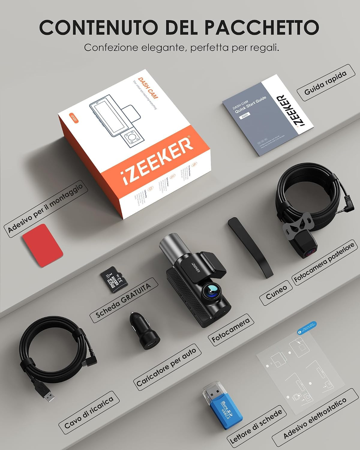 Dash Cam Auto Anteriore - Interno - Posteriore, 4K WIFI 6 con Sd 32gb Inclusa - Miniatura 9