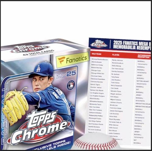 2025 Topps Chrome Baseball Mega Box - Fanatics Exclusive (Presale - Ships 8/15) - Picture 2 of 2