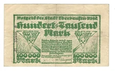 Emergency money-Oberhausen-Großnotgeld Oberhausen - 100000 Mark - 1923 - very rare