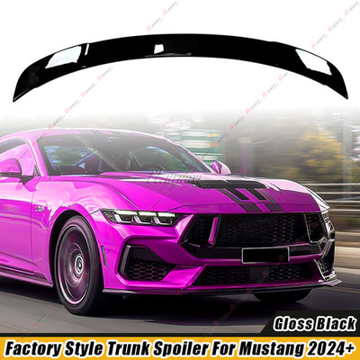 Factory Style Gloss Black Rear Deck Trunk Spoiler For 24-25 Ford Mustang Coupe