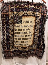 Crown Crafts Religious John 3:16 For God so loved the world Throw Blanket 46x52"