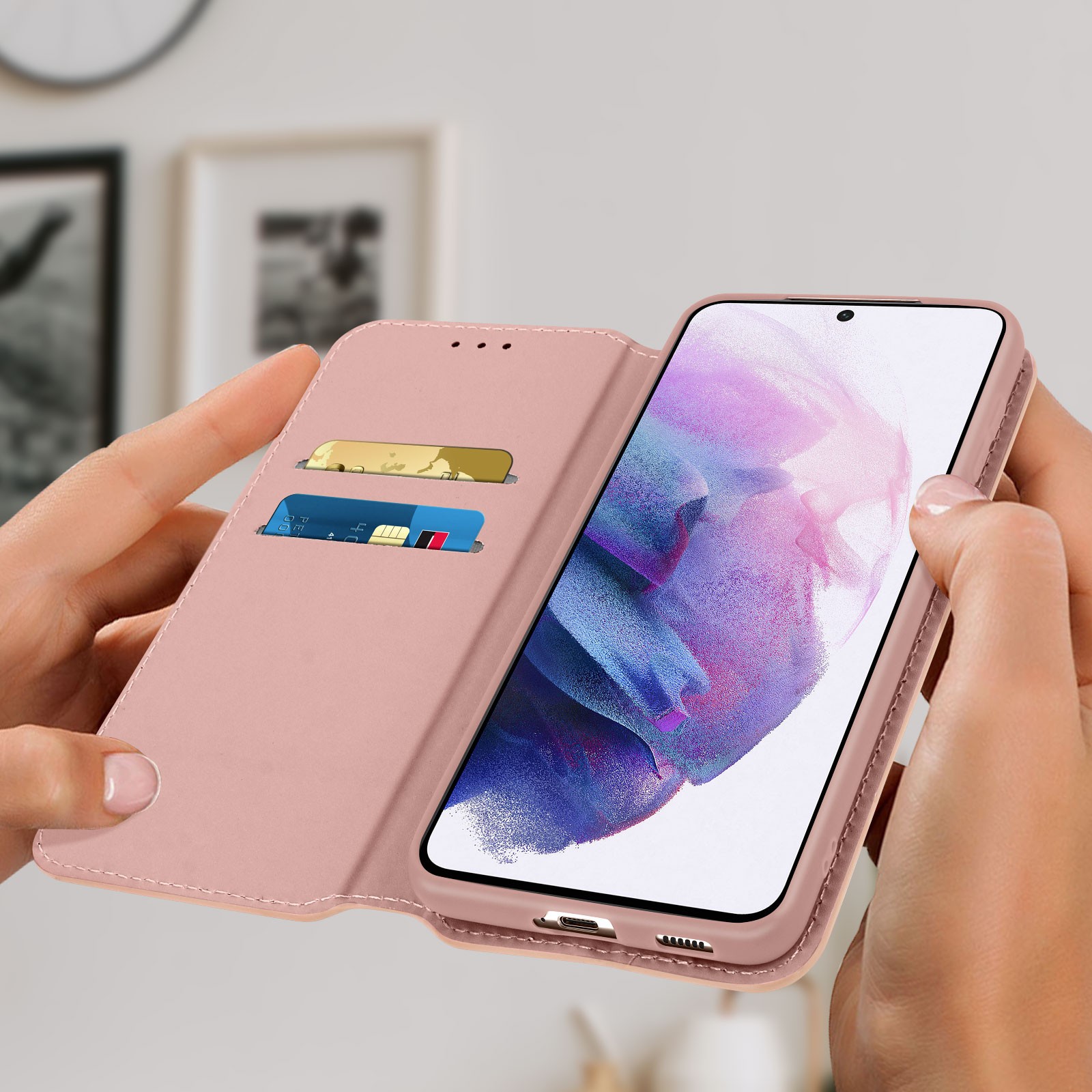 Étui Galaxy S21+ antichoc pliable pour éviter les rayures d'écran