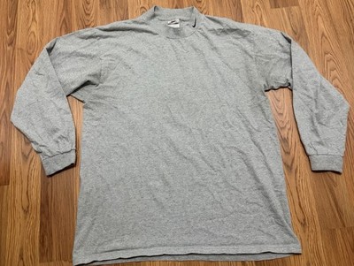 Nike Vintage Mock Neck Long Sleeve T Shirt USA Made Swoosh Mens XL Gray