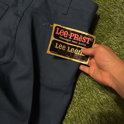 Vintage 70 s NWT Lee Leens Permanent Press Slacks Size 30 Blue Deadstock Pants
