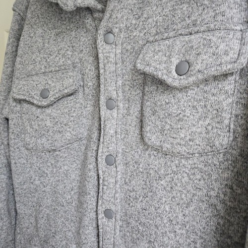 LL BEAN Mens Sz MED Snap Sweater Fleece Shirt Jacket Shacket 500549 - Picture 4 of 6