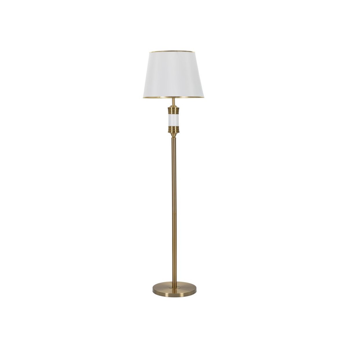 Lampadaire métal Whity 160cm blanc et or pour éclairer zone sombre