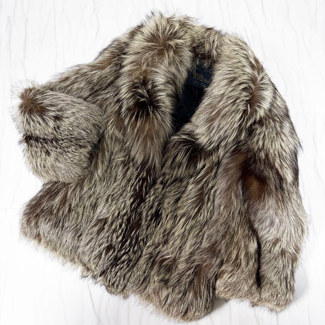 SAGA FURS Mink Fox SELECTED Multicolor Women's Long Coat Size 9 G03152140