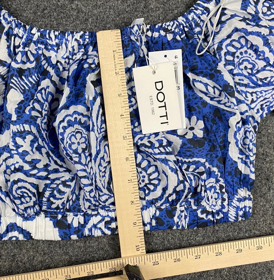 Top corto Dotti de algodón con hombros descubiertos azul cachemira talla XS Foto 3 de 4