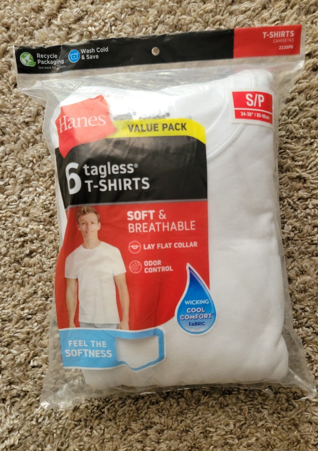Hanes+Tagless+V-Neck+Men%27s+Undershirts+Value+Pack+-+White%2C+Size+2XL ...