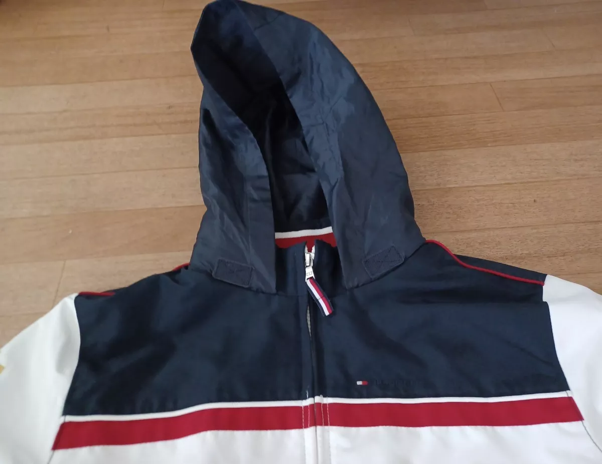 Tommy Hilfiger USA Olympics Wind Breaker Full Zip Coat Hidden Hoodie Boys  16-18