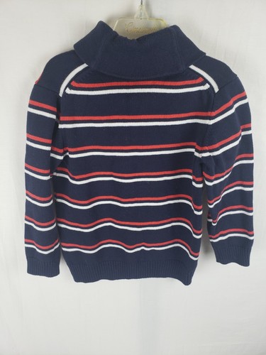 Janie And Jack Boy's Navy and Orange Cowl Neck Long Sleeve Sweater Sz 4 - Picture 4 of 6