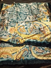 La Fiorentina FUR green orange Paisley shawl scarf BRAND NEW W/TAG