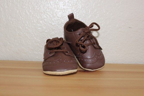Little Treasure Baby Boy's Crib Shoes 0-6 M Brown Faux Leather