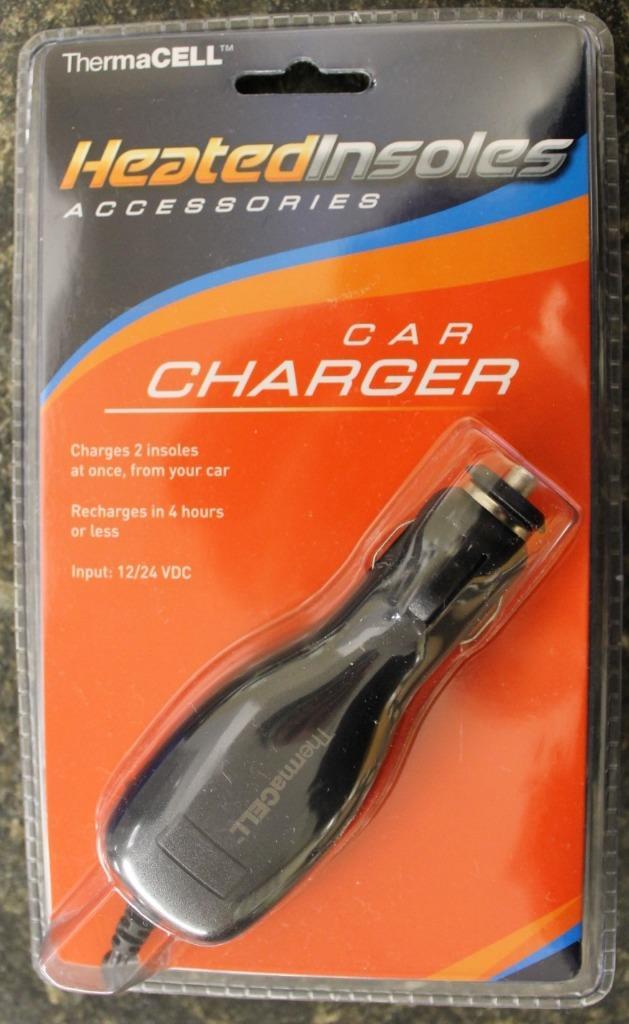 ThermaCELL Heated Insole DC Car Charger Charges in 4 Hours or less