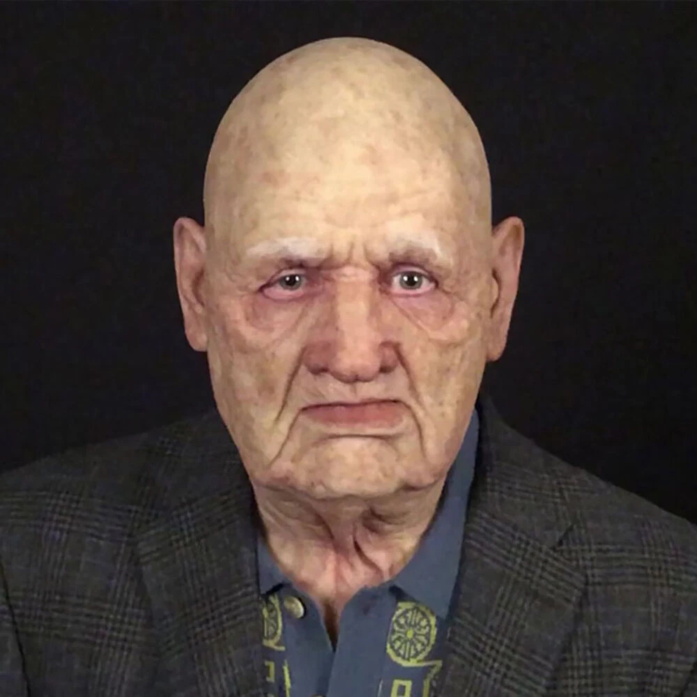 Old Man Mask Latex Halloween Cosplay Party Realistic Full Face Masks Headgear