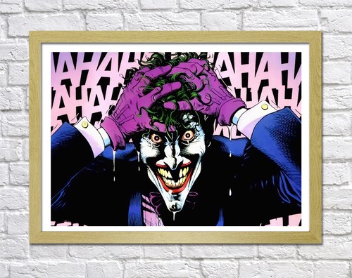 JOKER - ENMARCADO LIENZO ARTE PARED PAPEL IMAGEN SUPERHÉROE IMPRESIÓN - DC PÚRPURA VERDE - Imagen 11 de 12