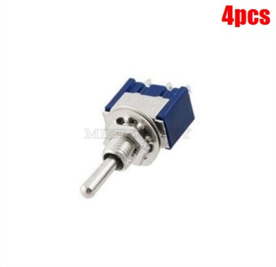 4Pcs 3 Pin Blue Toggle Switch Spdt On-Off-On 6A 125Vac Mini Ic New bp