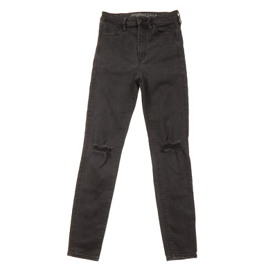 American Eagle Outfitters Super Hi-Rise Jegging Womens 6 Distressed Gray Denim