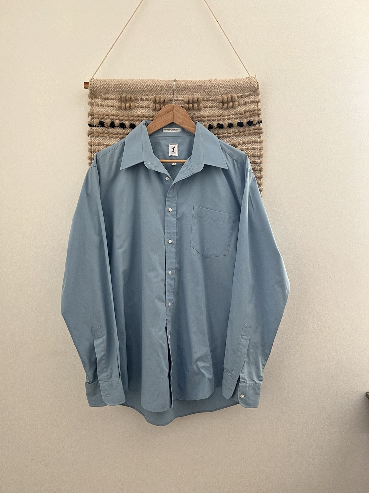 SAINT LAURENT Camicia uomo YSL manica lunga con bottoni davanti