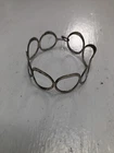 Vintage Handmade 925 Sterling Silver Rings Cuff Bracelet with Hook Closure