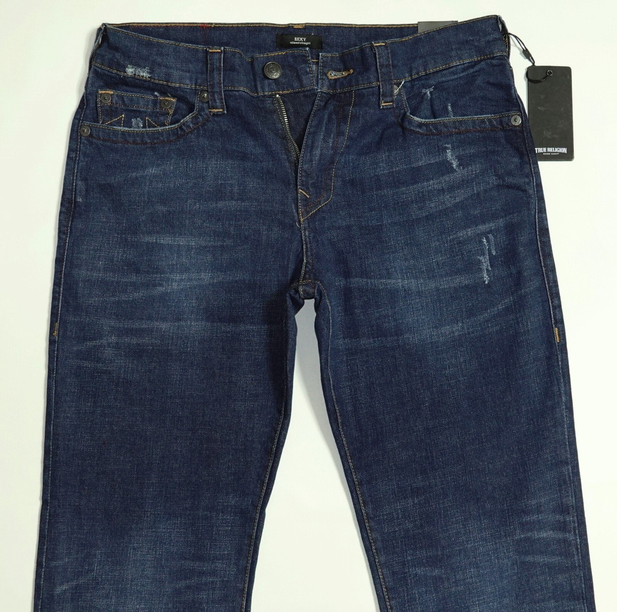 TRUE RELIGION RICKY 濃紺ストレートデニムパンツ 31×34. 1 NEW