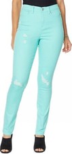 DG2 Diane Gilman Virtual Stretch Destructed Skinny Jean SEAFOAM 4 NEW 939 