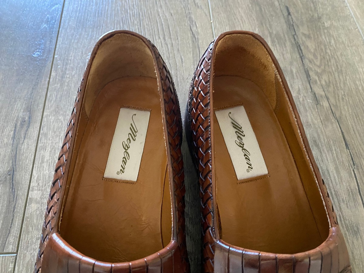 Mezlan Alicante Woven Leather Tassel Loafers Men\'s 10 M Brown Wingtip LKNU Spain Mezlan Alicante Brown Leather Kiltie Tassel Woven Loafers  main image 2