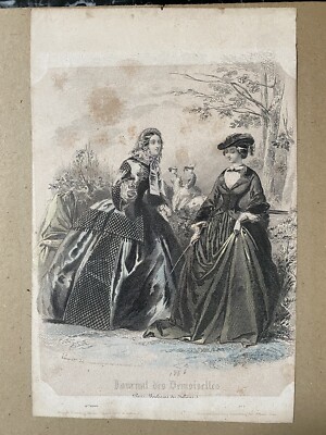 Journal des Demoiselles Gothic Fashion Black Dresses 1856 ANTIQUE VINTAGE  PRINT | eBay