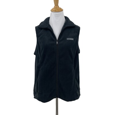 Columbia Benton Springs Fleece Vest Womens M Medium Pepper Zip Up Lightweight