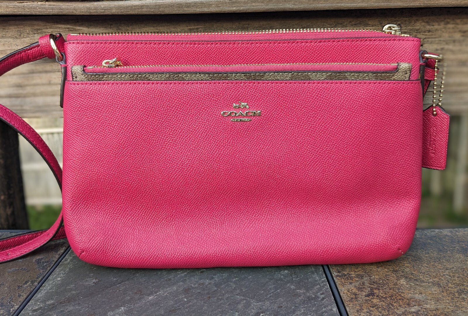 COACH EAST WEST CROSSBODY WITH POP UP POUCH IN CROSSG… Gem