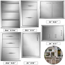 Outdoor Kitchen Drawers BBQ Door Stainless Steel BBQ Island Access Grill Doors