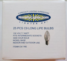 Novelty Light C9 Outdoor Christmas Replacement Bulb Red E17/C9 7 Watt 25 Pk New