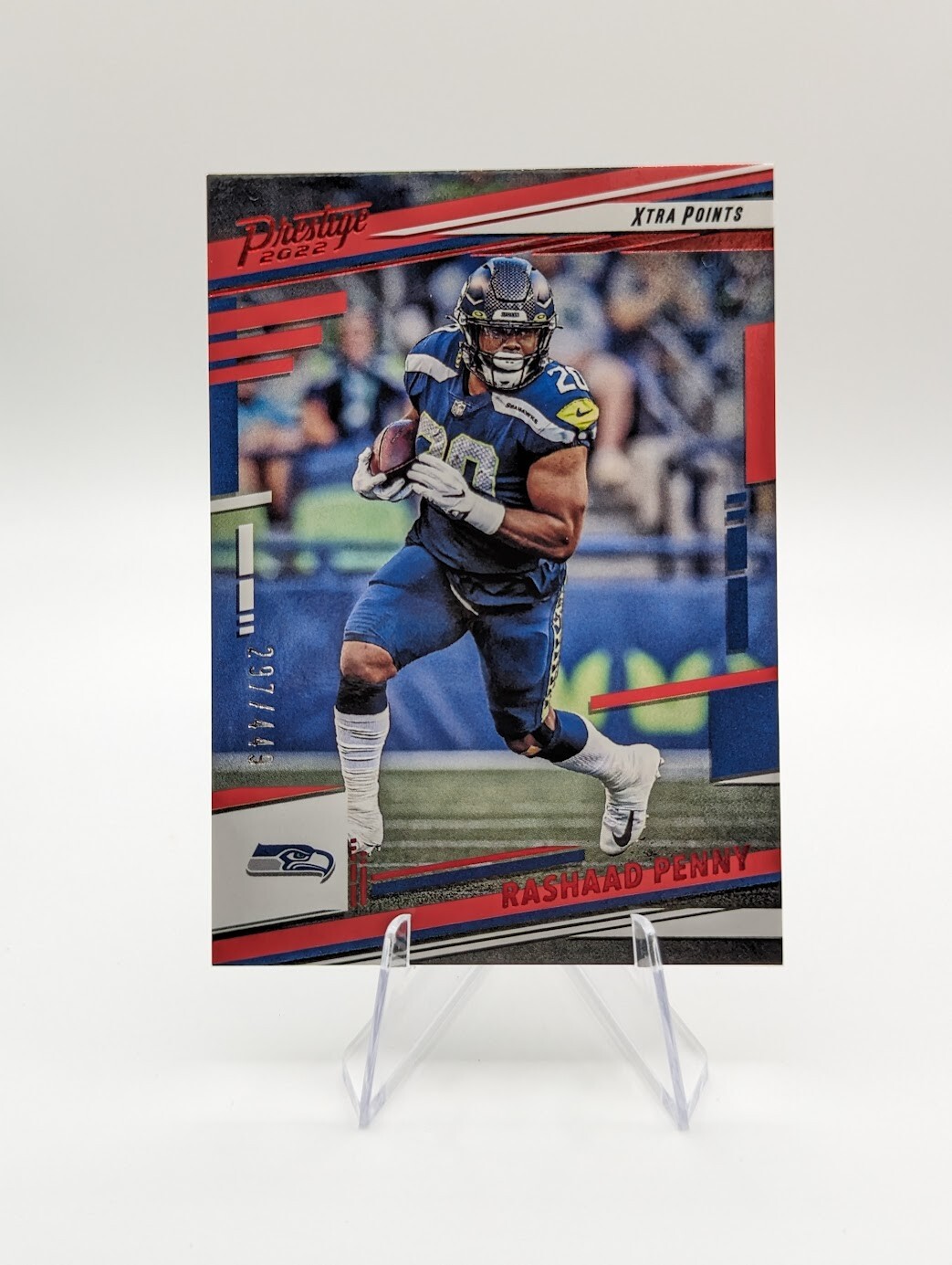 Rashaad Penny 2022 Panini Prestige Xtra Points Red SP /449 Seahawks #255