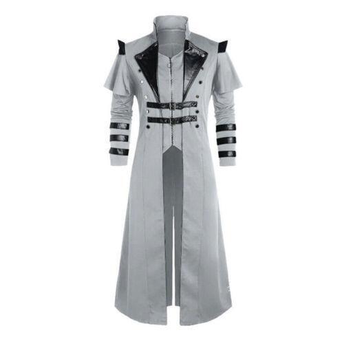 Men&lsquo;S Cloak Costume Jacket Retro Long Trench Cape Medieval Steampunk Frock Coat