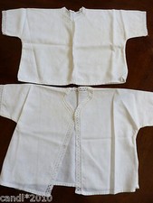 VTG 1960's Russian Newborn baby cotton lace under shirt lot of 2 Rasposhonka