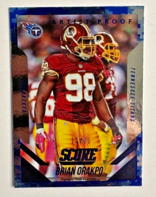 Brian Orakpo 2015 Score Blue Artist's Proof PARALLEL #327 Redskins #'d /35